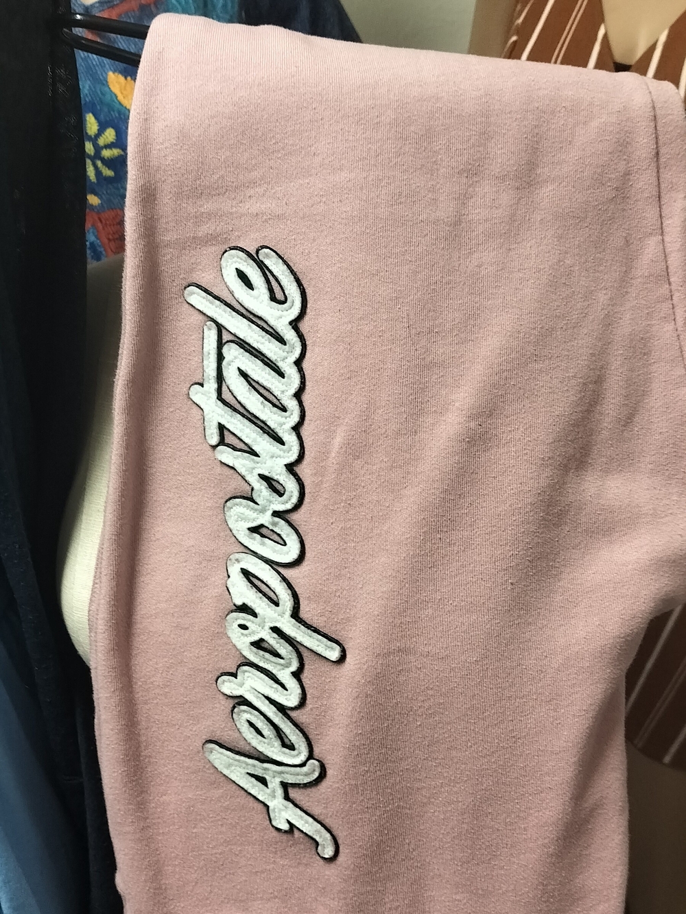 Aeropostale Pink Sweatpants with White Script Logo